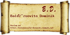 Balázsovits Dominik névjegykártya