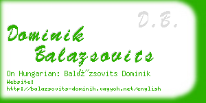 dominik balazsovits business card